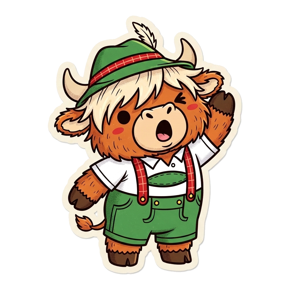 Die-cut Odie sticker on a dark background